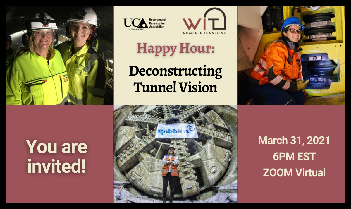 You are invited! Women In Tunneling Happy Hour on Wednesday, March 31st, 6pm EST, Zoom Virtual